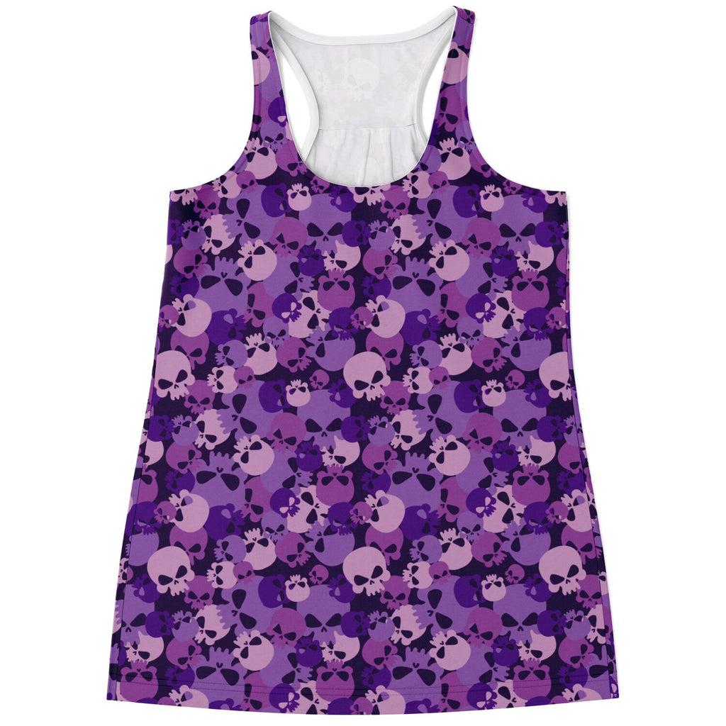 Purple Skulls Flowy Racerback Tank Top
