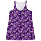 Purple Skulls Flowy Racerback Tank Top