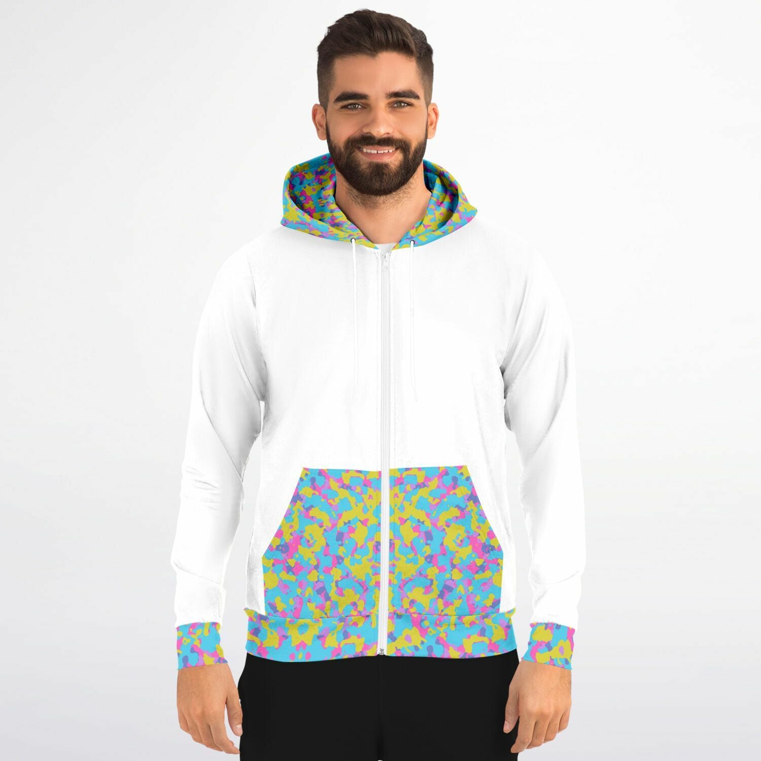 Mens Easter Camo Fashion Zip-Up Hoodie