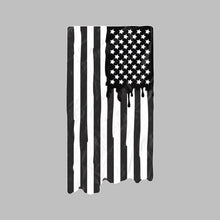 Load image into Gallery viewer, Black and White American Drip Flag XL Beach Towel
