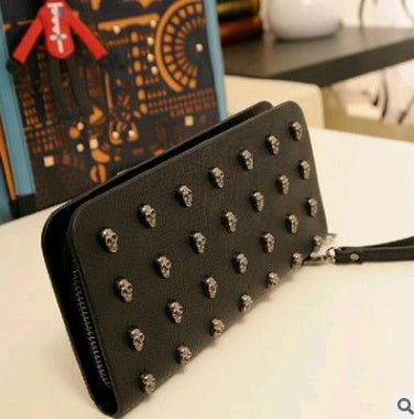 Black skulls ladies long wallet women's long wallet