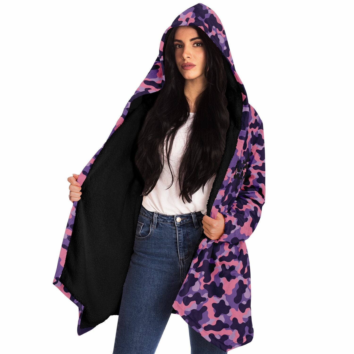Purple Camo Microfleece Cloak