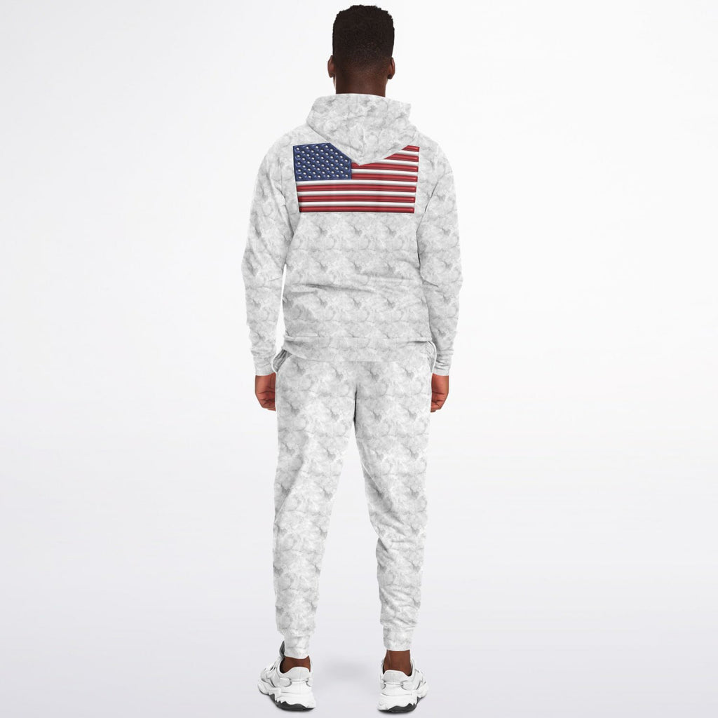 Men's Inflated American flag Athletic Zip hoodie & Jogger
