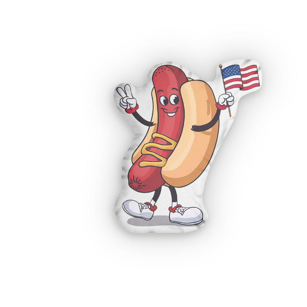 Patriotic Hotdog Shaped Pillow