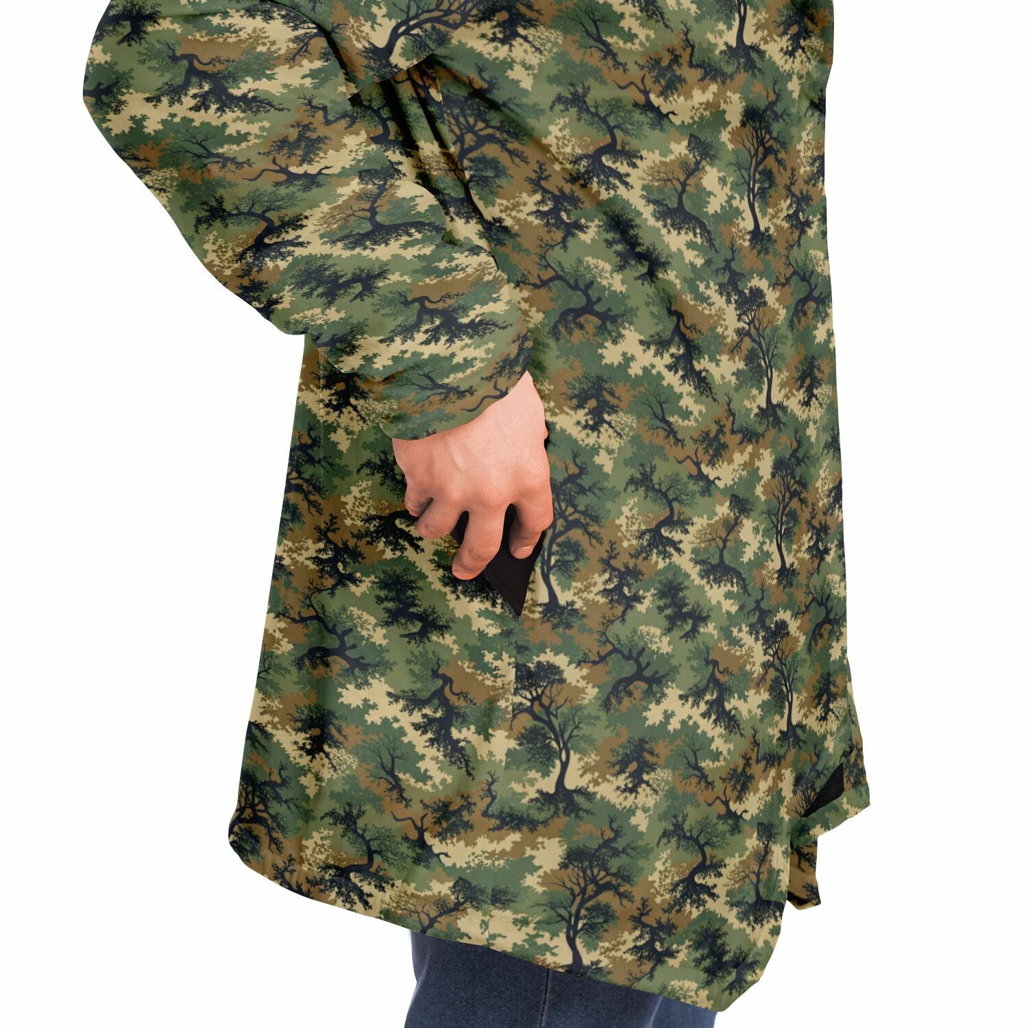 Green Tree Camo Microfleece Cloak