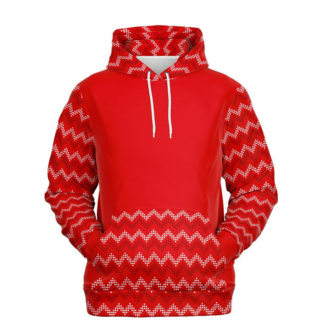 Red Zig Zag Stripe Fashion Hoodie