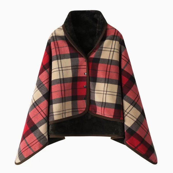 Plaid Multi-functional shawl blanket office blanket