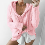 Plush Hooded Pullover Sweatshirt
