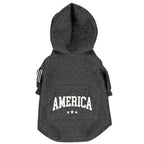 America Black Acid Wash Dog Zip-Up Hoodie