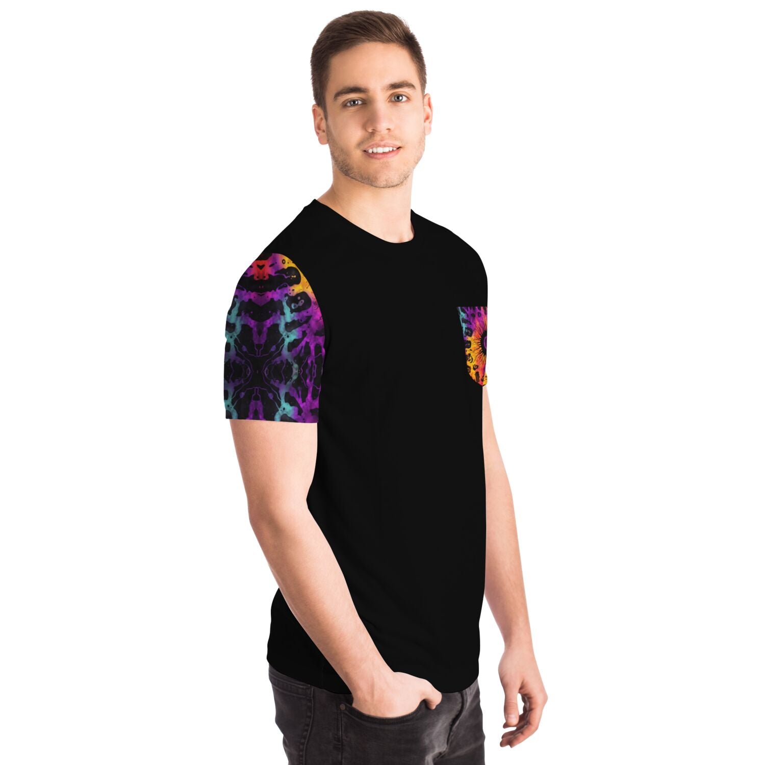 Mens Tie Dye Eye Pocket T-shirt