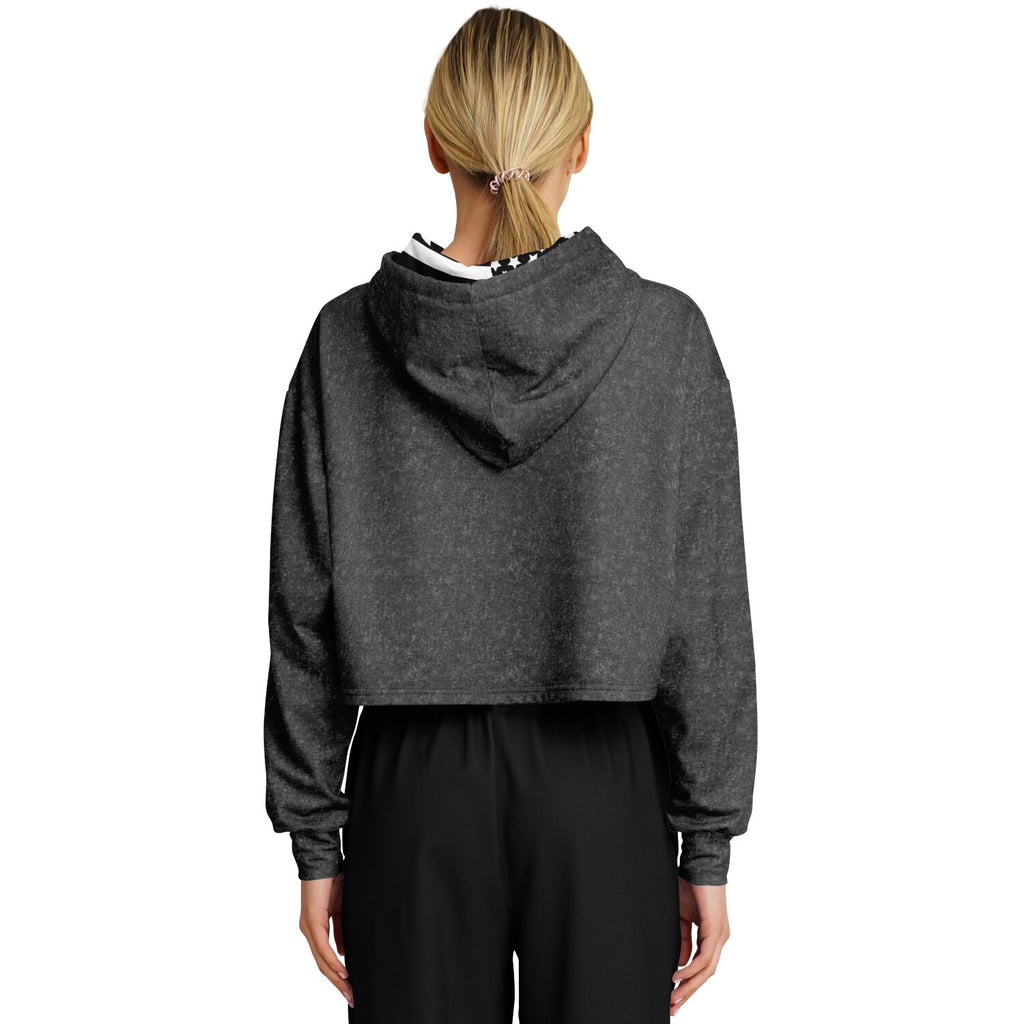 Ladies America Black Acid Wash Dance Hoodie