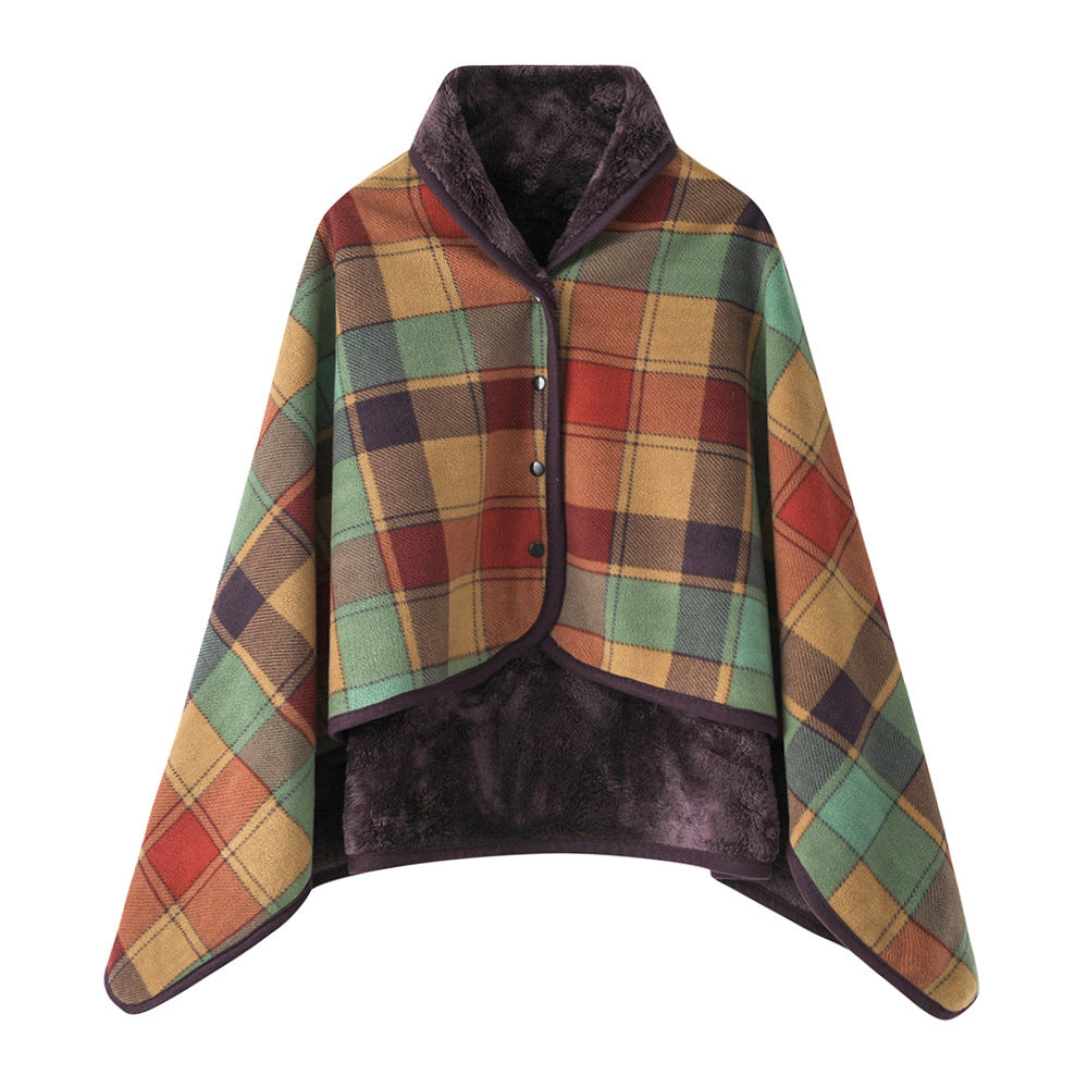 Plaid Multi-functional shawl blanket office blanket