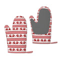 Red Christmas Silicone Oven Mitt Set