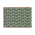 Cat Pattern Woven Blanket — Cozy Decorative Throw for Halloween