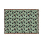 Cat Pattern Woven Blanket — Cozy Decorative Throw for Halloween