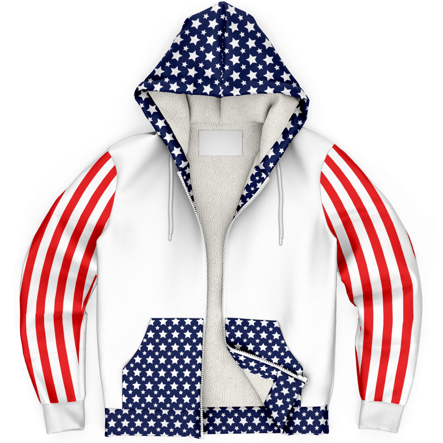 Stars and Stripes Mens Microfleece Ziphoodie