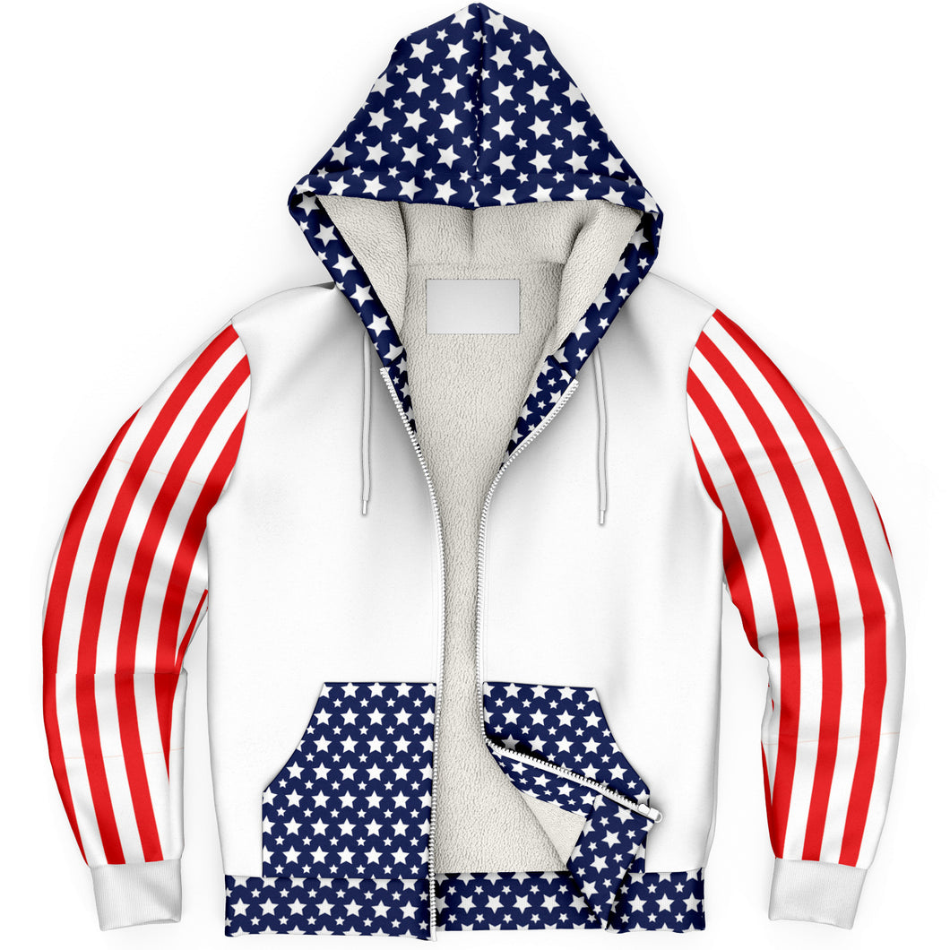 Stars and Stripes Mens Microfleece Ziphoodie