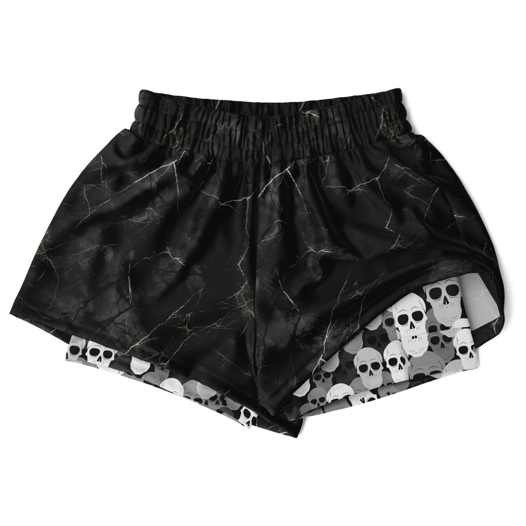 Pile of Skulls black Women's 2-in-1 Shorts