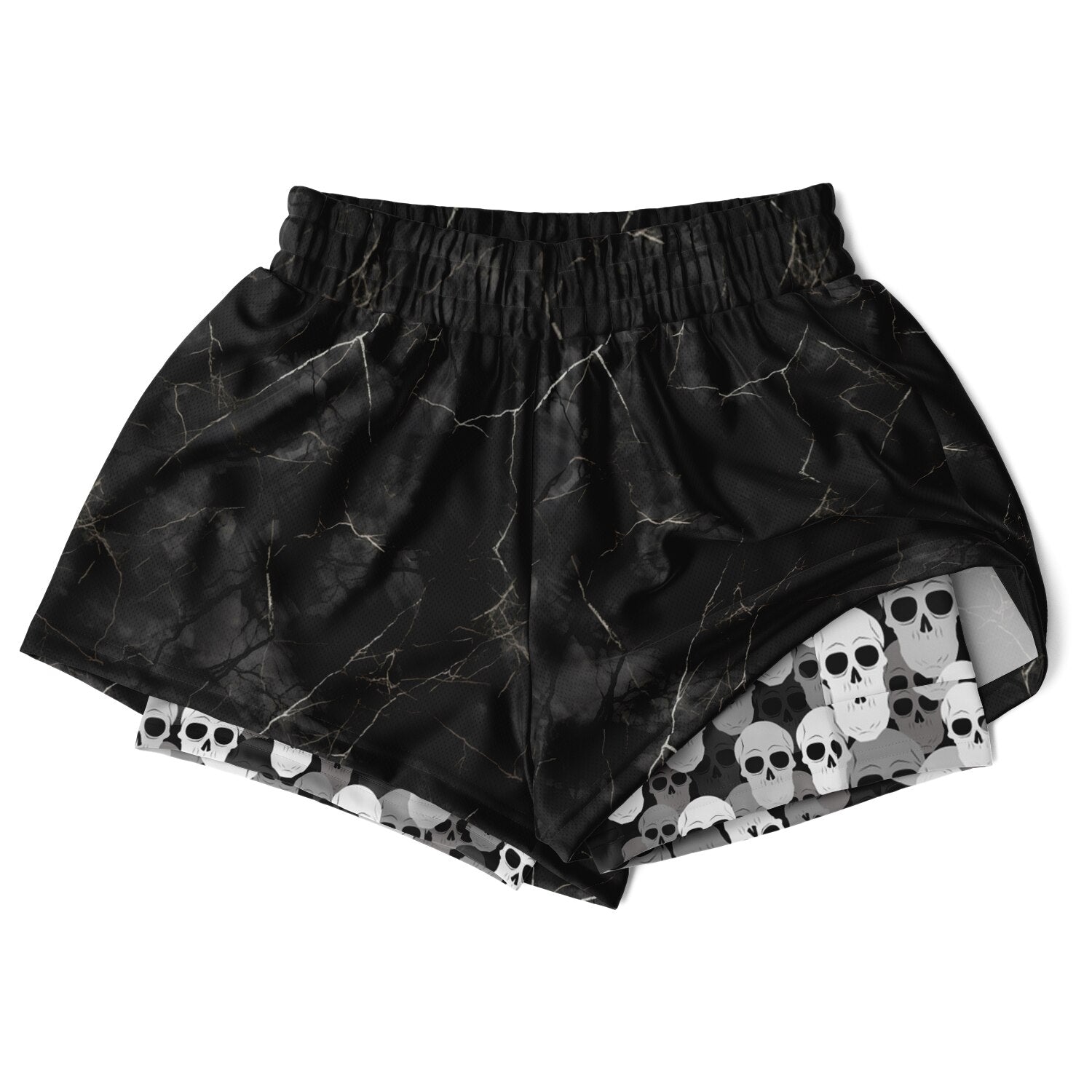 Pile of Skulls black Women's 2-in-1 Shorts