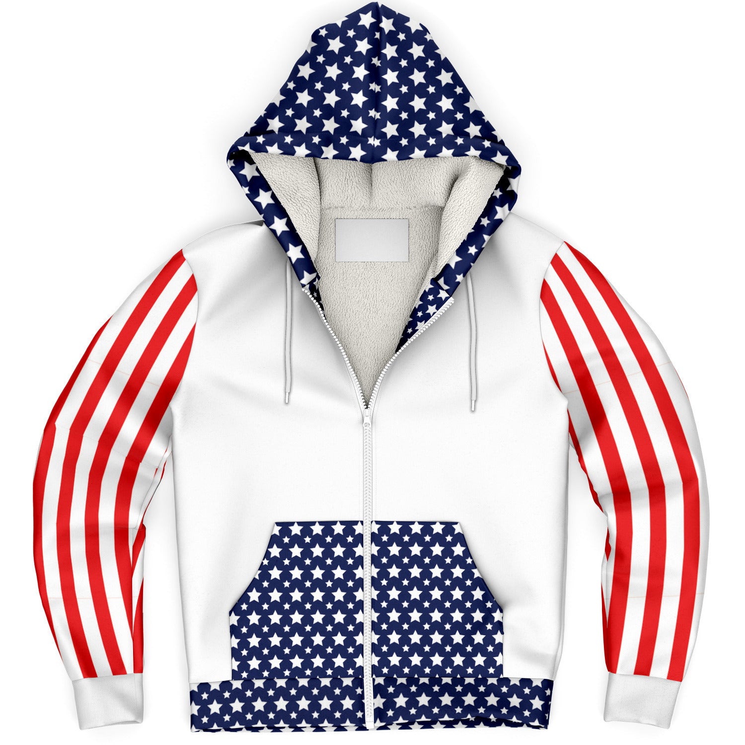 Stars and Stripes Mens Microfleece Ziphoodie