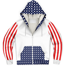 Load image into Gallery viewer, Stars and Stripes Mens Microfleece Ziphoodie
