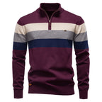 Men's Knit Zip Up Collar Sweater