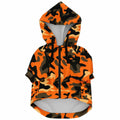 Orange and Black Camo Fashion Dog Zip-Up Hoodie