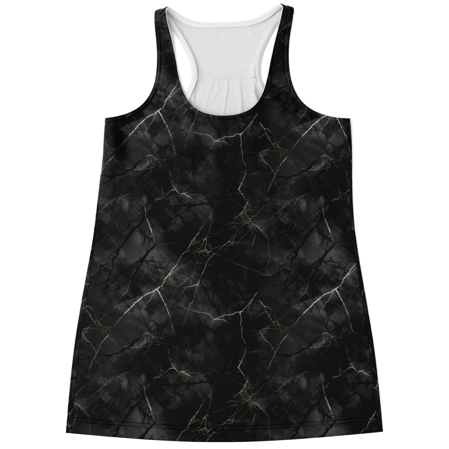 Black Marble Flowy Ladies Racerback Tank Top