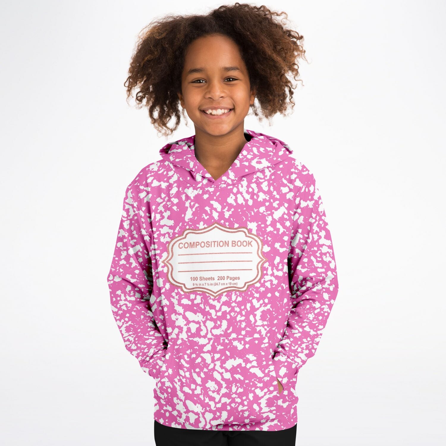 Pink Composition Notebook Unisex Kids Halloween Hoodie