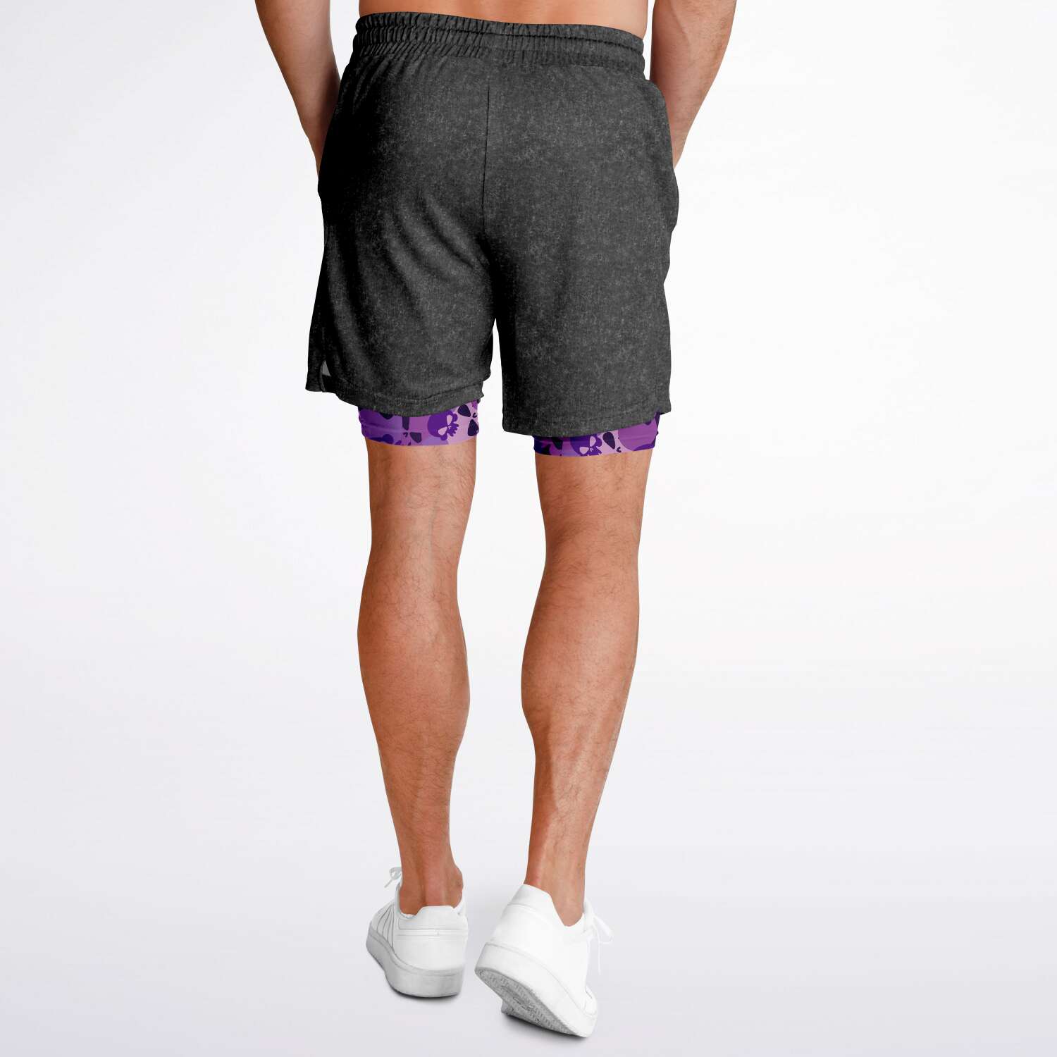 Purple Skulls Men's 2-in-1 Shorts
