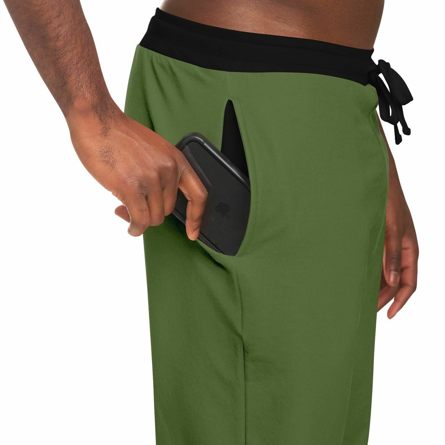 Green Athletic Jogger Pants with Black Accents