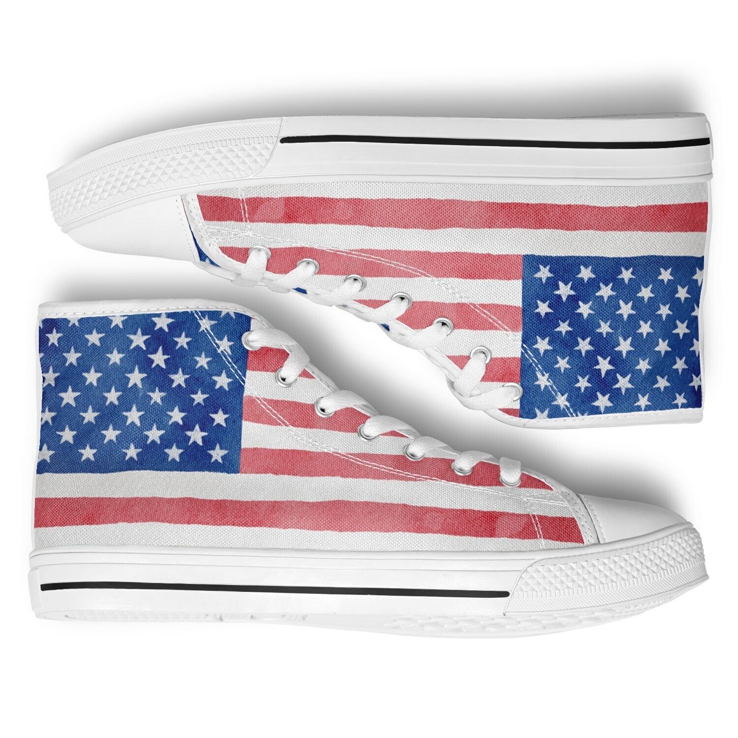 Watercolor Paint American Flag Urban Peak High Top Shoes