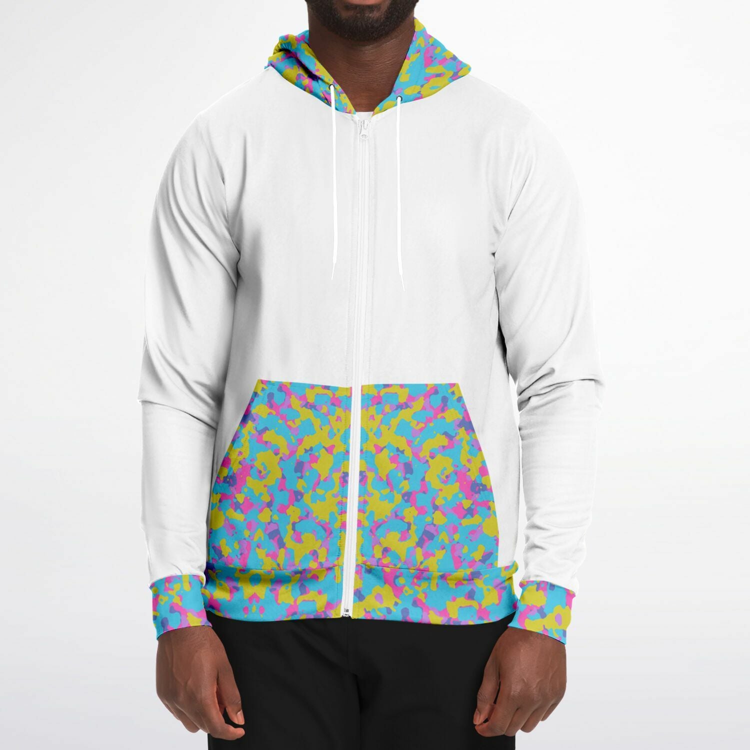 Mens Easter Camo Fashion Zip-Up Hoodie