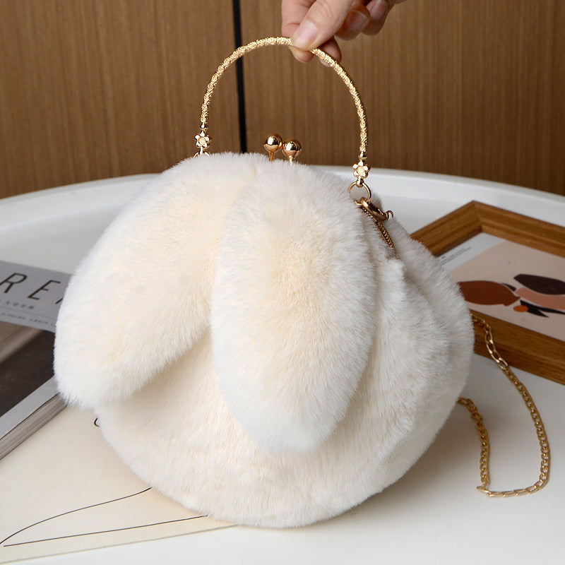 Rabbit Ear Fur-lined crossbody bag