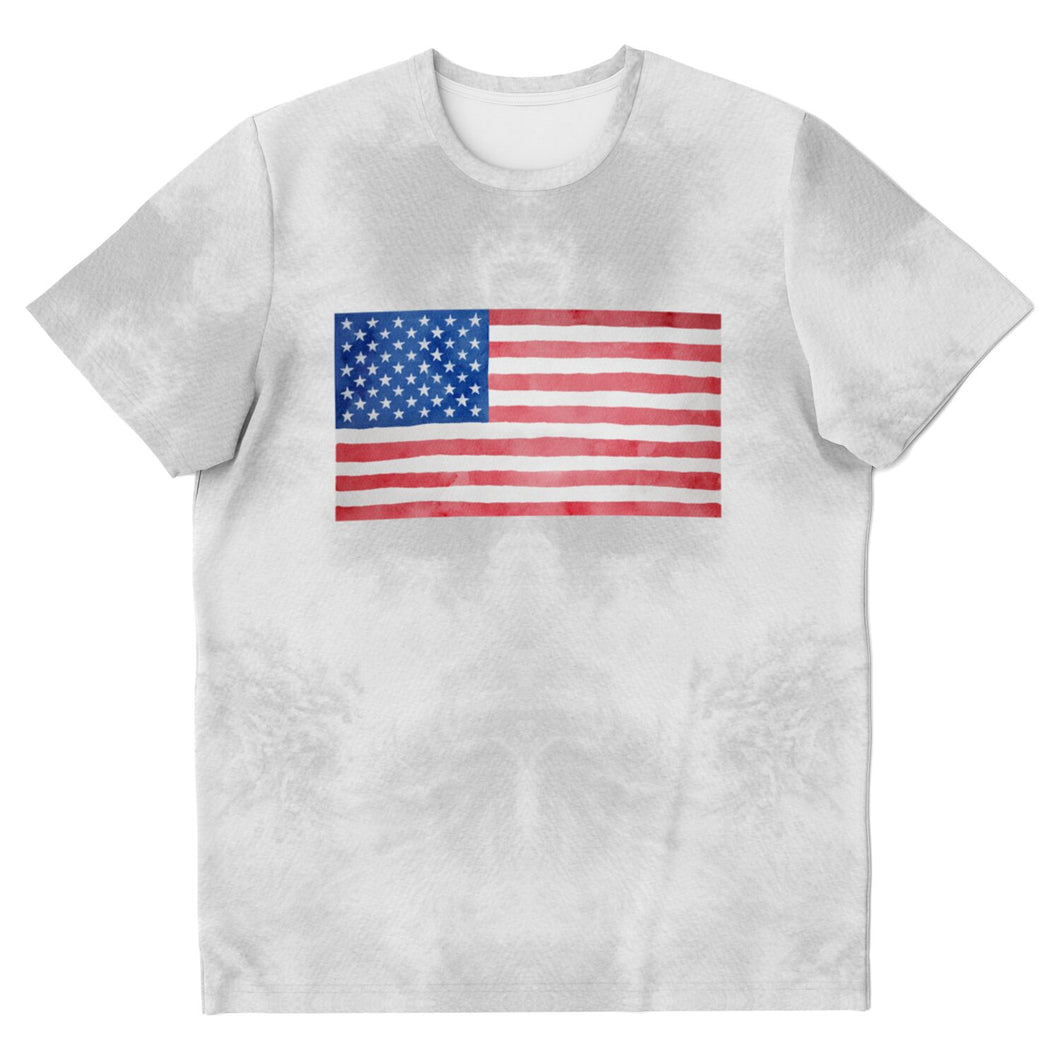 U.S. Flag Grey Smoke Ladies T-shirt