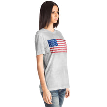 Load image into Gallery viewer, U.S. Flag Grey Smoke Ladies T-shirt
