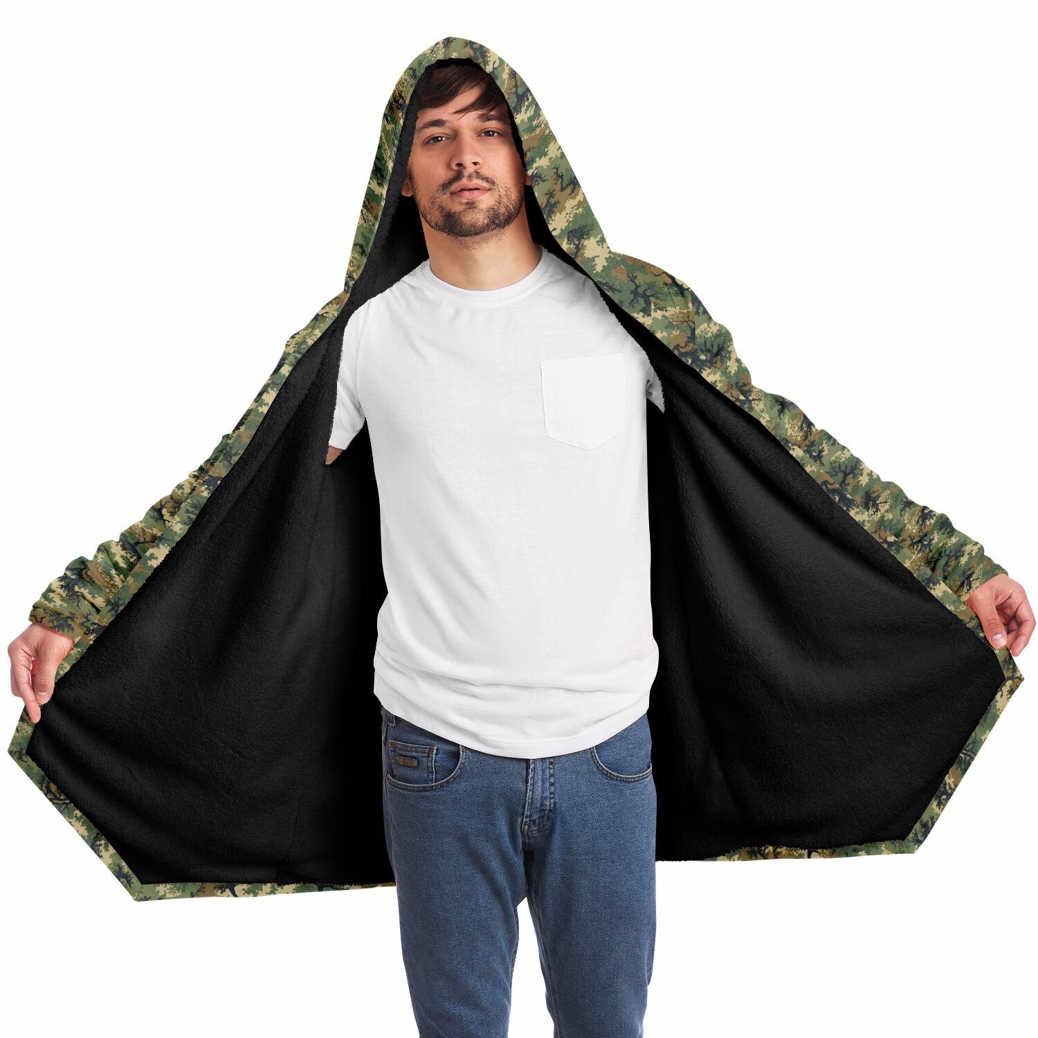 Green Tree Camo Microfleece Cloak