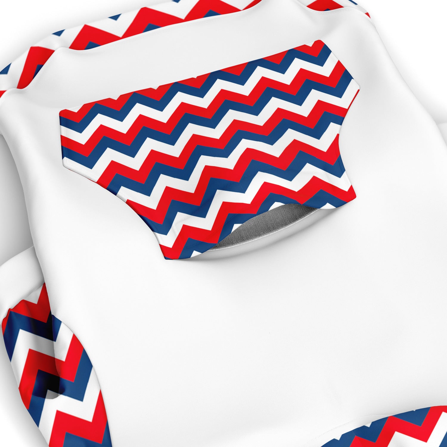 Red White and Blue Zig Zag Athletic Dog Zip-Up Hoodie