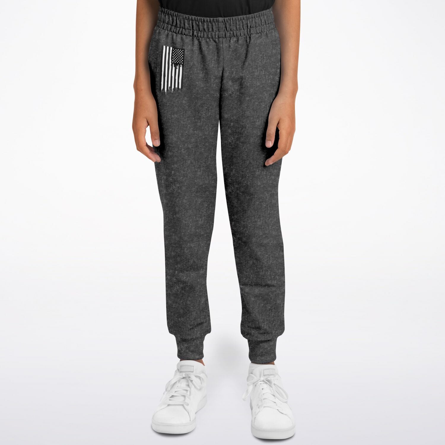 America Drip Black Acid Wash Kids/Youth Jogger