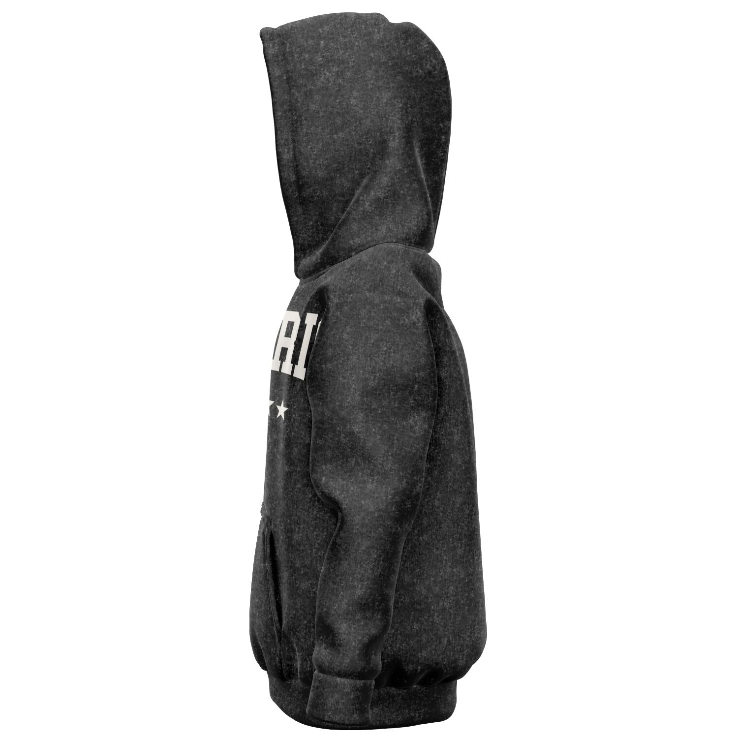 America Black Acid Wash Kids Hoodie