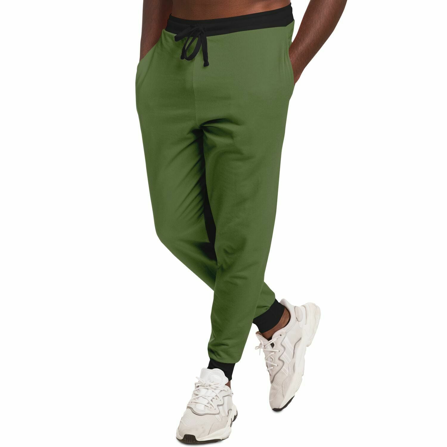 Green Athletic Jogger Pants with Black Accents