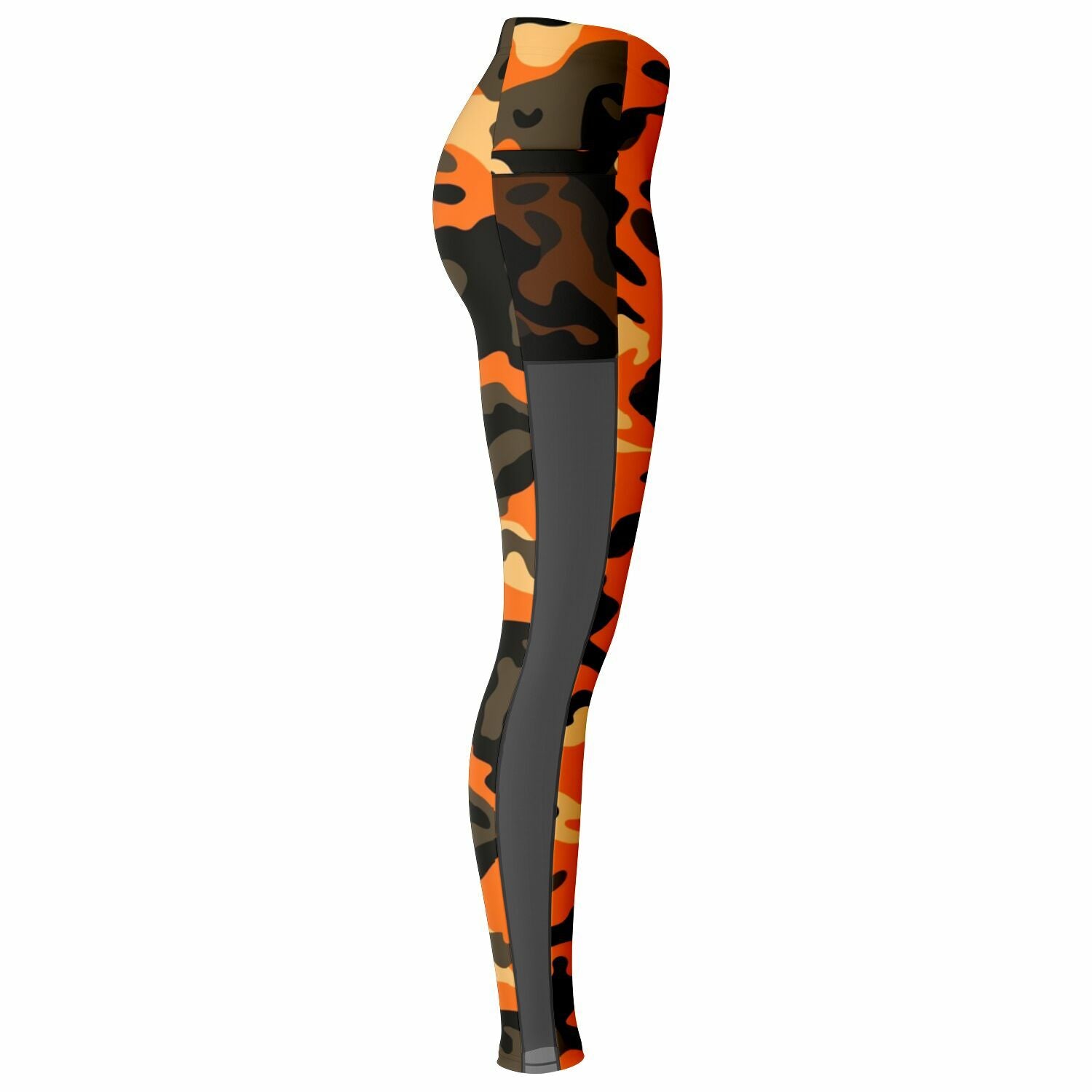 Women's Orange Camo Mesh Pocket Legging
