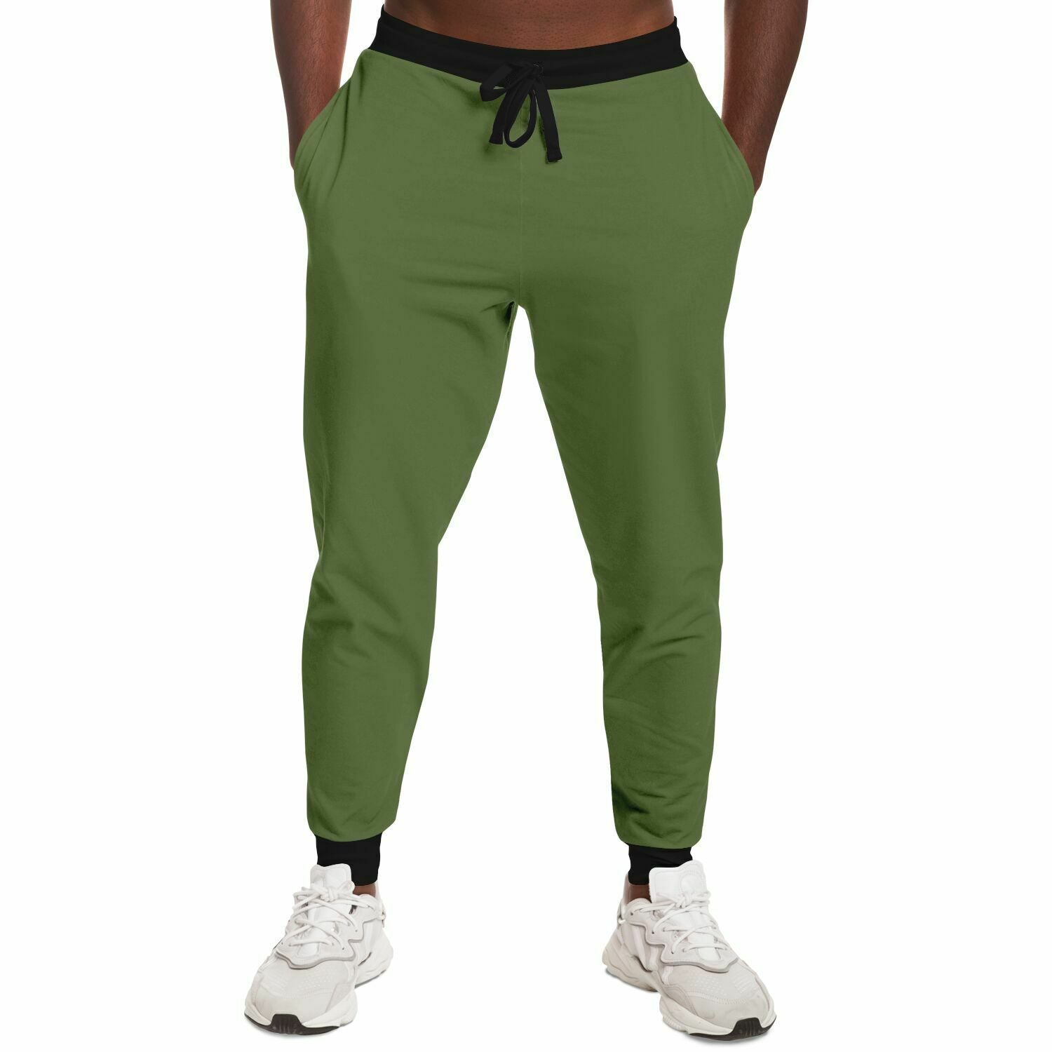 Green Athletic Jogger Pants with Black Accents