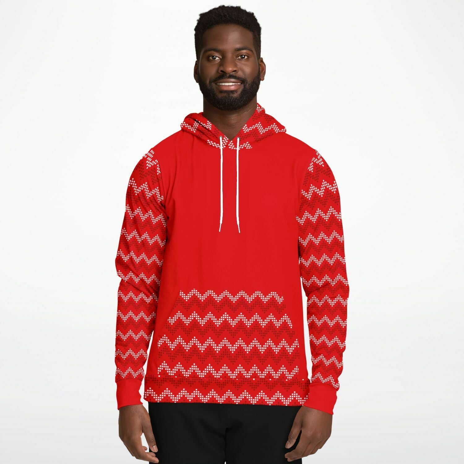 Red Zig Zag Stripe Fashion Hoodie