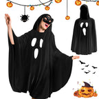 Halloween Party Women's Hooded Ghost Poncho
