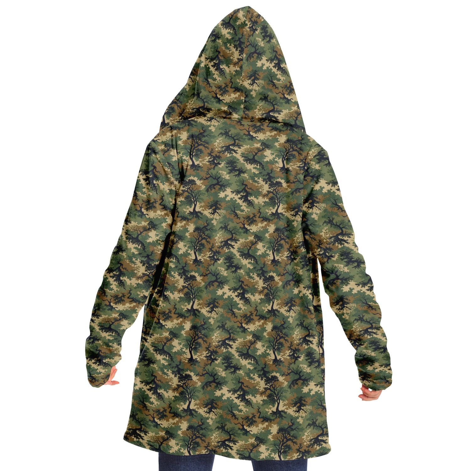 Green Tree Camo Microfleece Cloak