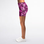 Pink Skulls Biker Shorts