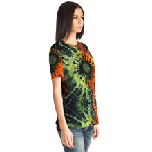 Load image into Gallery viewer, Ladies Tie Dye Eye Halloween T-shirt
