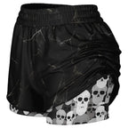 Pile of Skulls black Women's 2-in-1 Shorts