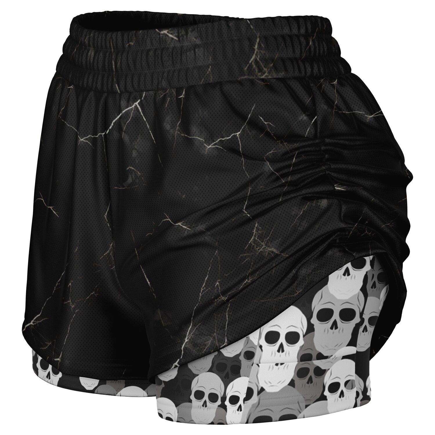 Pile of Skulls black Women's 2-in-1 Shorts